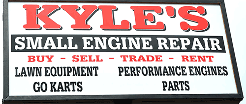Amsoil synthetic oil at Kyle's small engine repair Haltom City TX
